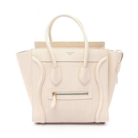 CELINE White Leather Tote Bag - Picture 1 of 13